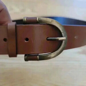 Eddie Bauer Brown Leather Belt Vintage Made In Italy Size Small